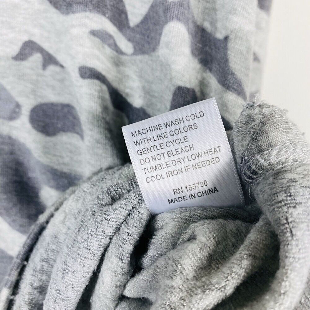 Jane & Delancey Size Large Camo Cowl Neck Sweatshirt Gray Long Sleeve - Picture 7 of 7